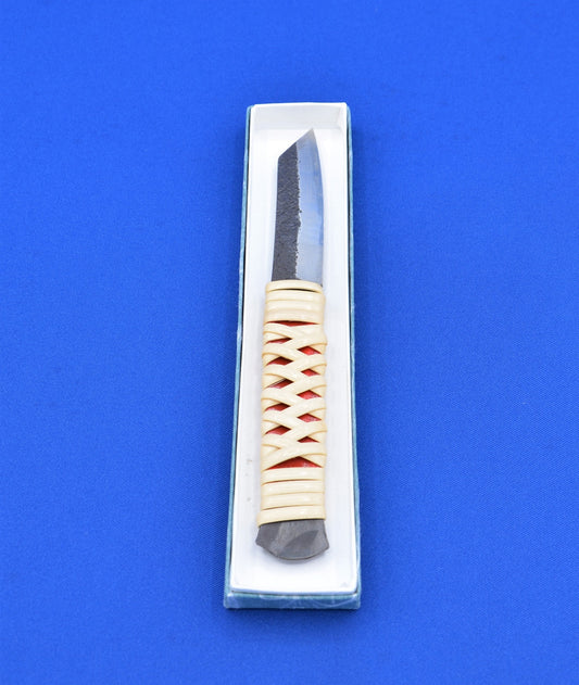 Higonokami Double Bevel Knife With Rattan Handle